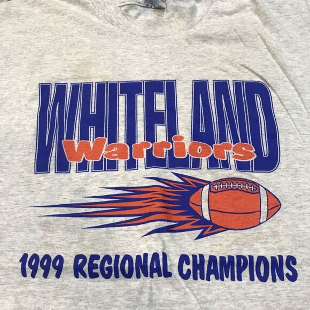 vintage 1999 football themed t-shirt Warriors Whiteland IN‎